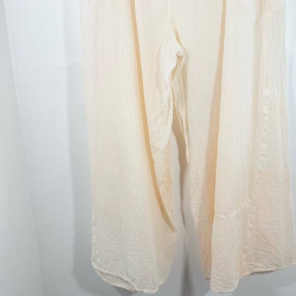 Free People Intimately Cream Lightweight Semisheer Wide Leg Lounge Pants Medium - Picture 11 of 14